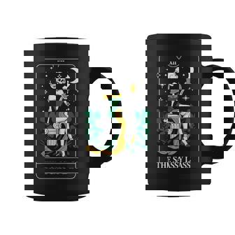 The Sassy Lass Tarot Card Skeleton St Patrick's Day Coffee Mug - Monsterry