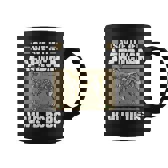 Save The African Wild Dogs T Shirt Endangered Painted Wolf Graphic Print Coffee Mug - Monsterry