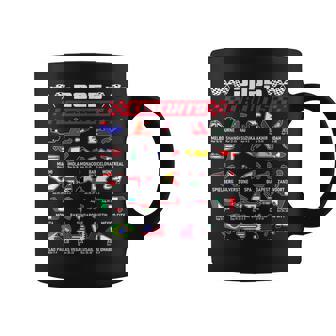 Schedule Racing Fast Cars Race Vintage Costume Formula 2025 Open Wheel Tracks Flag Lover Black Coffee Mug | Mazezy