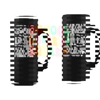 School Librarian Squad Retro Groovy Library Vibes Graphic Print Coffee Mug - Monsterry
