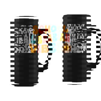 School Librarian Vibes First Day Of School Retro Library Graphic Print Coffee Mug - Monsterry