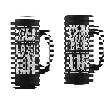 Scram Leave Her Alone Distressed Humor Graphic Print Coffee Mug - Monsterry