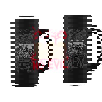 See Speak Hear No Evil Skulls Halloween Bloody Damage Graphic Print Coffee Mug - Monsterry