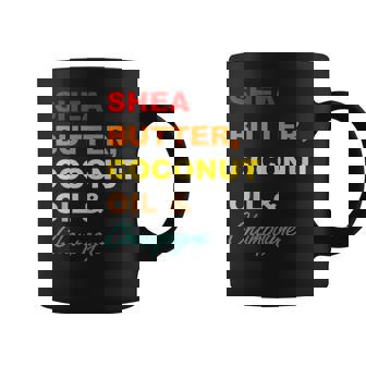 Shea Butter Coconut Oil & Champagne Retro Graphic Print Coffee Mug - Monsterry