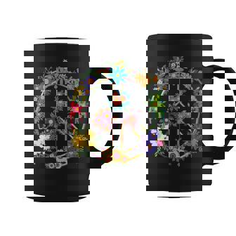Signes De Paix Floraux Cadeau Hippie Rétro Pour Les Amoureux Tasse - Cadeauxyz