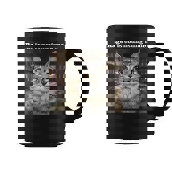 Silly Cat Rage Is Consuming Me Silly Staring Cat Meme Coffee Mug - Seseable