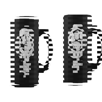 Símbolo Feminista Derechos Es Retrointage Grunge Taza de café - Regaloses