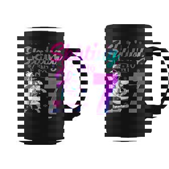 Skating Into 7Th Birthday 7 Year Old Ice Skating Girl Coffee Mug - Seseable