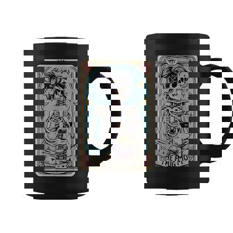 Skeleton Halloween Pug Mom Tarot Card Witchy Vibes Graphic Print Coffee Mug - Monsterry