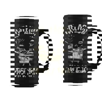 Skeleton Meme Men Women Live Laugh Toaster Bath Graphic Print Coffee Mug - Monsterry