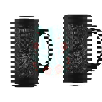 Skeleton Skull Red Rose Guns Top Hat Tank Top Graphic Print Coffee Mug - Monsterry