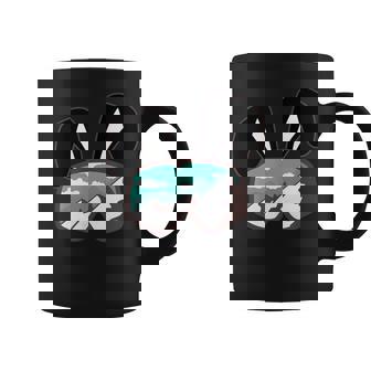 Ski Snowboard Goggles Bunny Ears Skiing Snow Graphic Print Coffee Mug - Monsterry