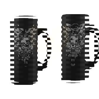 Skull Cross Y2k Goth Alt Grunge Gothic Emo Aesthetic Wings Coffee Mug - Monsterry