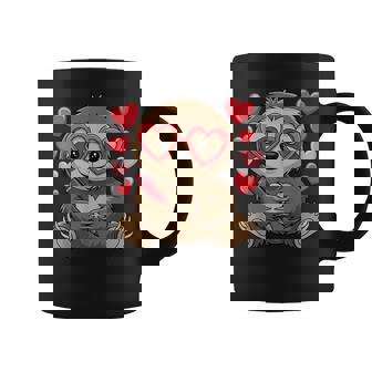Sloth Heart Glasses Cute Valentines Day Sloth Animal Lover Graphic Print Coffee Mug - Monsterry