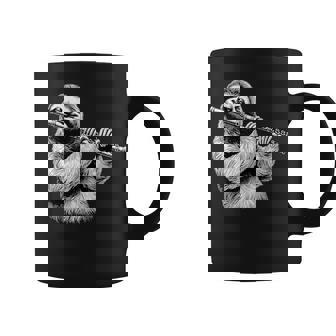 Sloth Playing Flute Flutist Player Instrument Musician Graphic Print Coffee Mug - Monsterry