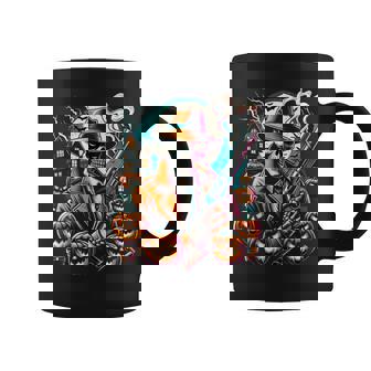 Smokin' Skeleton Guns And Ghouls Halloween Adults Costume Tank Top Graphic Print Coffee Mug - Monsterry