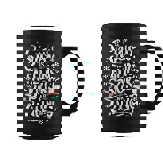 Snow Is Falling Books Are Calling Winter Reading Graphic Print Coffee Mug - Monsterry