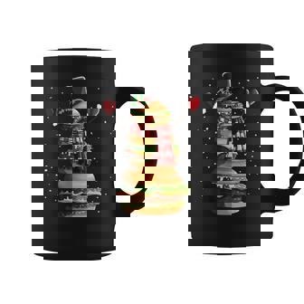 Snowman Made Of Burgers Cheeseburger Fast Food Christmas Graphic Print Coffee Mug - Monsterry