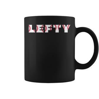 Softball Baseball Lefty Left Handed Pitcher Thrower Retro Graphic Print Coffee Mug - Monsterry