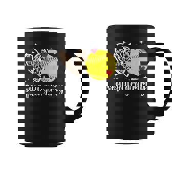 Softball Grammy Heart Grandma Grammy Of A Softball Player Coffee Mug | Seseable CA
