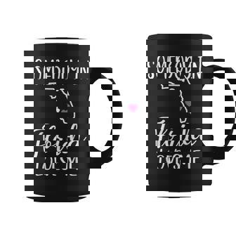 Somebody In Florida Loves Me Heart Home State Map Graphic Print Coffee Mug - Monsterry