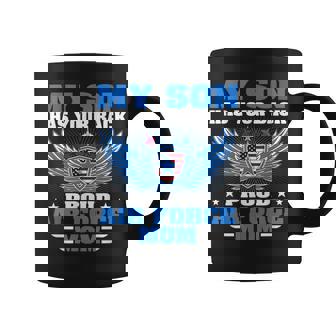 My Son Has Your Back Proud Air Force Mom Military Mother Graphic Print Coffee Mug - Monsterry
