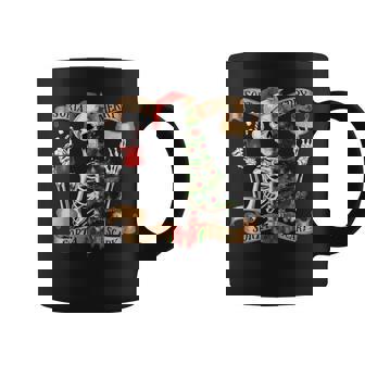 Sorta Merry Sorta Scary Christmas Skeleton Tree Men Graphic Print Coffee Mug - Monsterry
