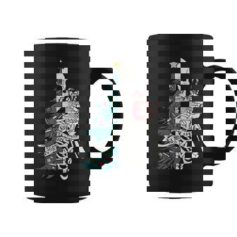Sorta Scary Merry Sorta Christmas Skeleton Tree Santa Graphic Print Coffee Mug - Monsterry