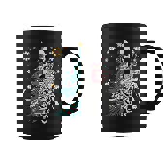 Sorta Scary Merry Sorta Christmas Skeleton Tree Santa Tank Top Graphic Print Coffee Mug - Monsterry