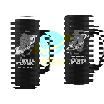 Space Cat Caturn Graphic Print Coffee Mug - Monsterry