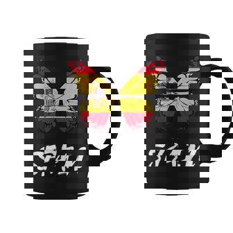Spain Butterfly Flag España Pride Spanish Roots Graphic Print Coffee Mug - Monsterry