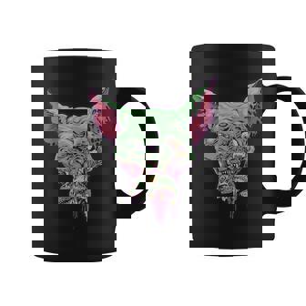 Sphynx Zombie Cat Eating Fish Face Gift For Halloween Funny Graphic Print Coffee Mug - Monsterry