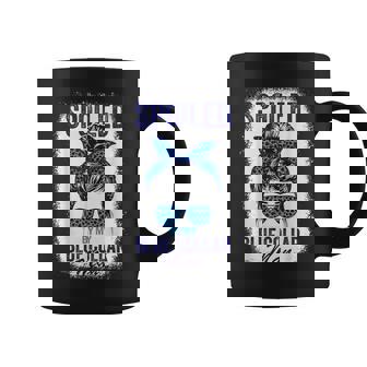 Spoiled By My Blue Collar Man Messy Bun Blue-Collar Worker Graphic Print Coffee Mug - Monsterry