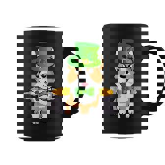 St Patricks Day Lucky Corgi Dog Leprechaun Shamrock Irish Graphic Print Coffee Mug - Monsterry