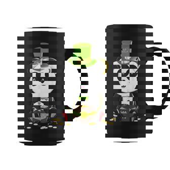 St Patricks Day Lucky Panda Bear Leprechaun Shamrock Irish Graphic Print Coffee Mug - Monsterry