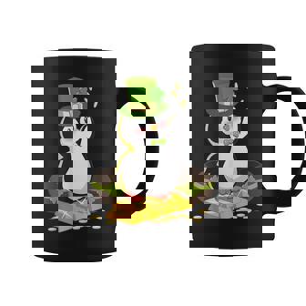 St Patricks Day Lucky Penguin Leprechaun Shamrock Irish Graphic Print Coffee Mug - Monsterry