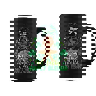 St Patrick's Day Not Lucky Simply Blessed Afro Black Women Coffee Mug - Thegiftio