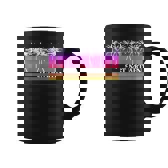 St Saint Martin Island Retro Beach Vintage Sunset Caribbean Graphic Print Coffee Mug - Monsterry