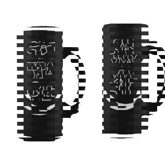 Start Everyday With A Smile Helping Positive Attitude Phrase Graphic Print Coffee Mug - Monsterry