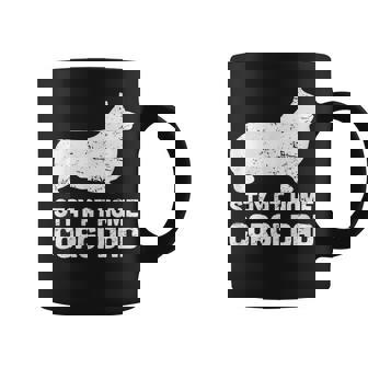 Stay At Home Dog Dad Corgi Graphic Print Coffee Mug - Monsterry
