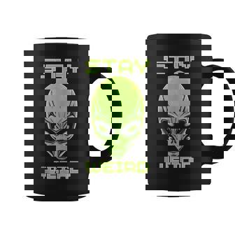 Stay Weird Colorful Alien Head UFO Human Festival Costume Tank Top Graphic Print Coffee Mug - Monsterry