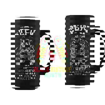 Steppin Into History Month Power Fist African American Graphic Print Coffee Mug - Monsterry