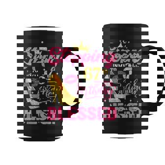 Stepping Into My 67th Birthday Blessed High Heel Women Graphic Print Coffee Mug - Monsterry
