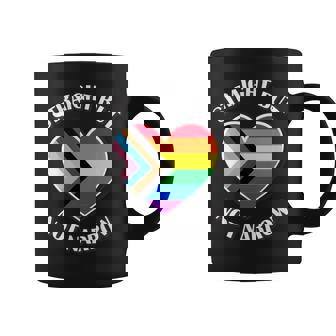 Straight Proud LGBTQ Ally Rainbow Equality Heart Flag Graphic Print Coffee Mug - Monsterry