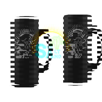 Sun Salt Sand Beach Palm Tree Summer Vacation Graphic Print Coffee Mug - Monsterry