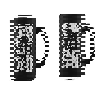 Sun Salt Sand Summer Retro Colorful Happy Holiday Palm Trees Graphic Print Coffee Mug - Monsterry