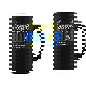 Support Squad Down Syndrome Awareness Day Blue And Yellow Coffee Mug | Mazezy