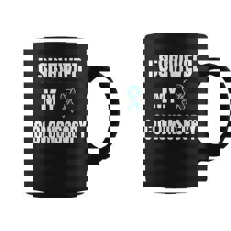 I Survived My Colonoscopy Colon Cancer Awareness Graphic Print Coffee Mug - Monsterry