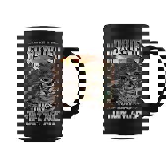 I Survived Today's Tummy Ache Groovy Cat Coffee Mug - Thegiftio UK