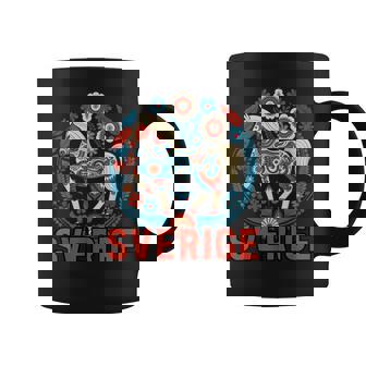 Swedish Dala Horse Scandinavian Traditions Sverige Sweden Graphic Print Coffee Mug - Monsterry